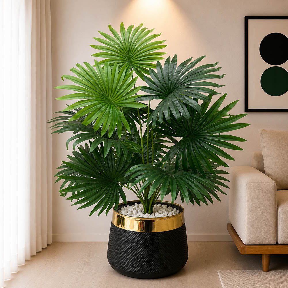 Fan Palm Plant With Planter (PL1018)
